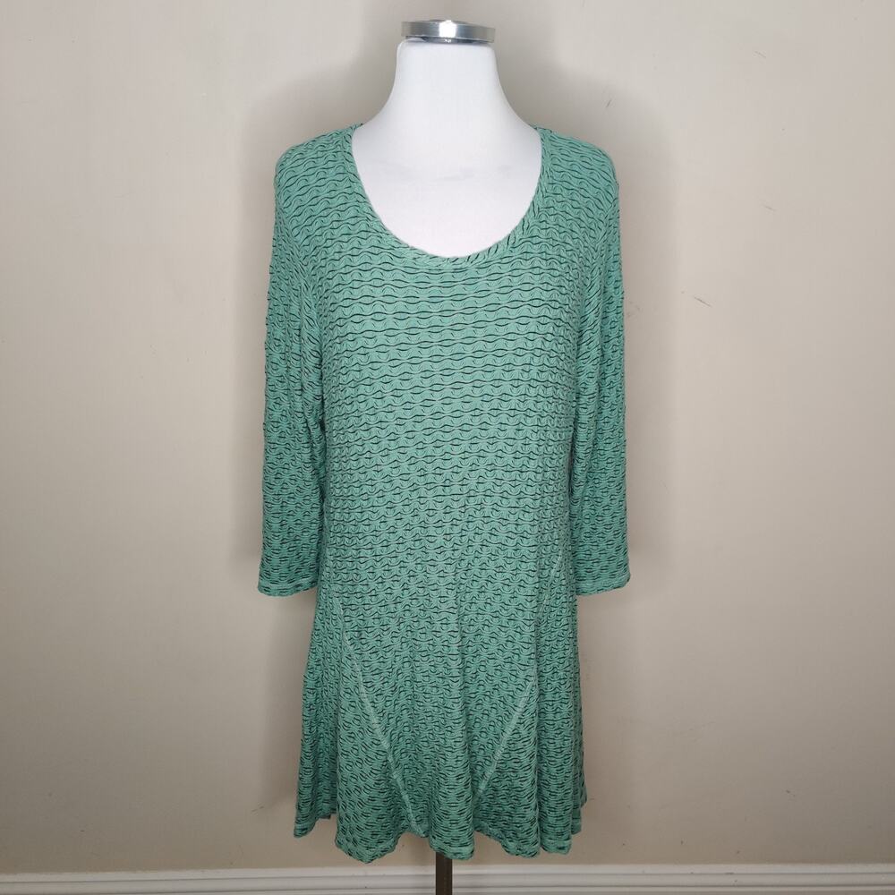 Color Me Cotton Tunic Top Textured Stretch‎ Knit USA